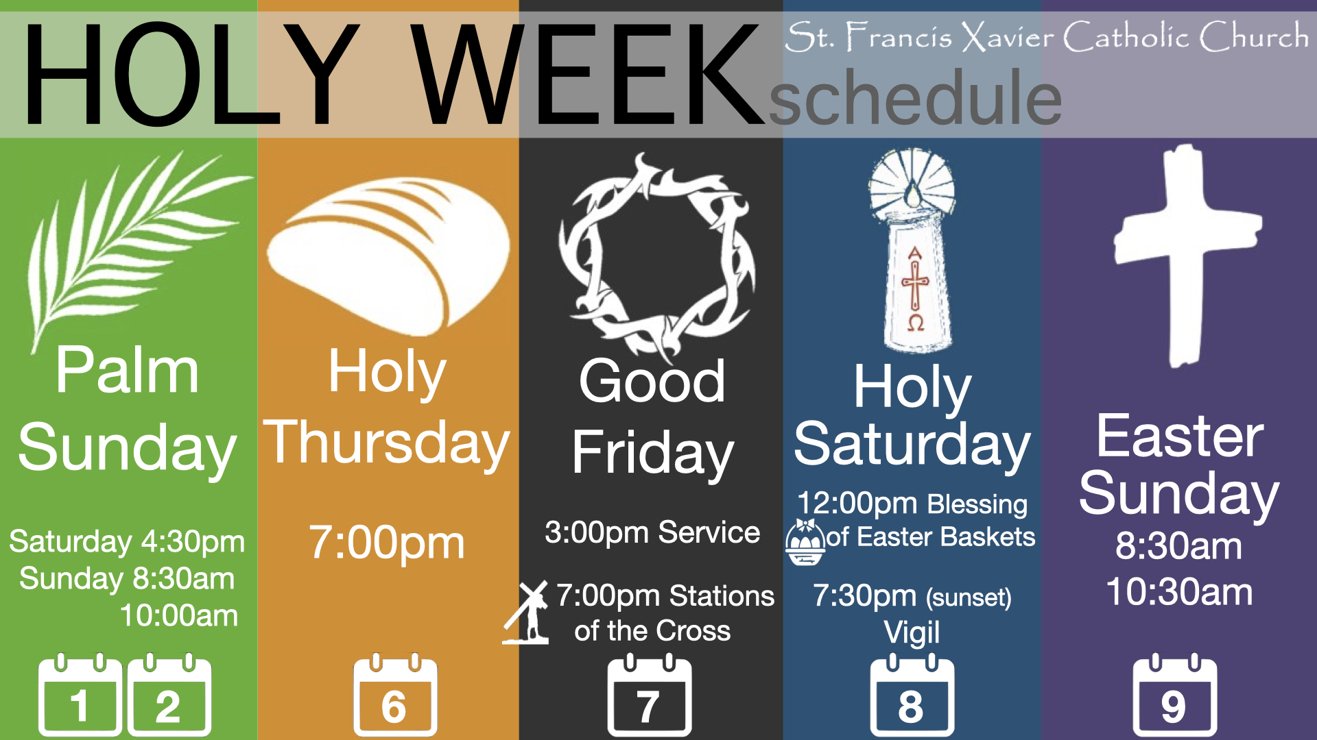 Holy Week Schedule SFX Joliet
